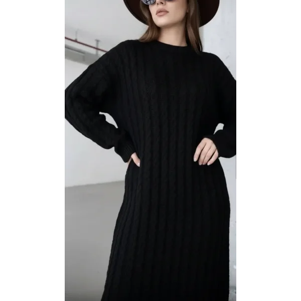 Premium Örgü Siyah Elbise