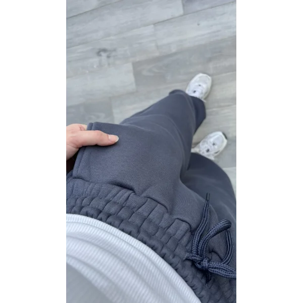 Premium Şardonlu Hırkalı Antrasit Eşofman Takım