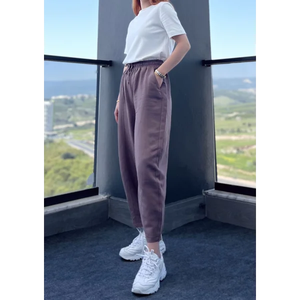 Şalvar Model Ham Keten Açık Kahve Pantolon
