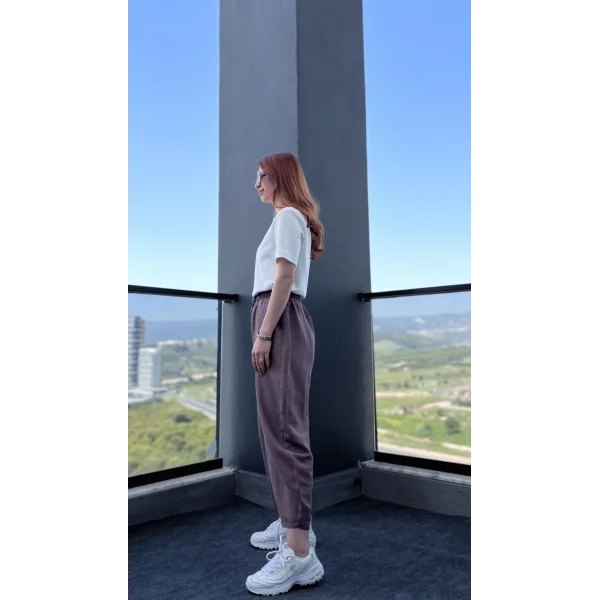 Şalvar Model Ham Keten Açık Kahve Pantolon