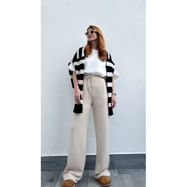 Sho Modal Wide Leg Bej Eşofman