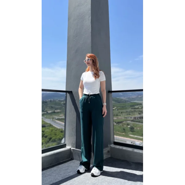 Sho Modal Wide Leg Zümrüt yeşil Eşofman