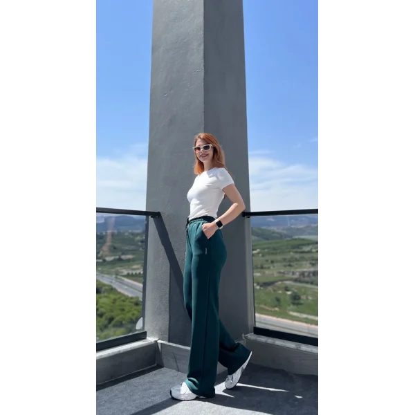 Sho Modal Wide Leg Zümrüt yeşil Eşofman