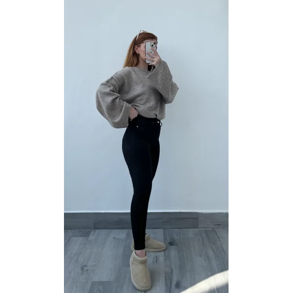 Yüksek Bel Siyah Skinny Jean