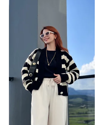 Premium iki düğmeli Örgü Hırka