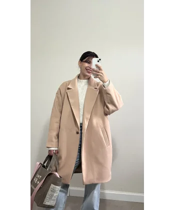 İçi astarlı Kaşe Camel Kaban