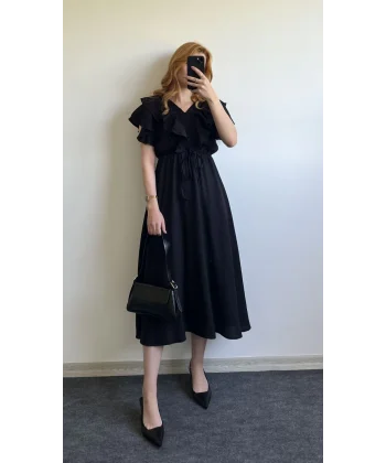 Astarlı Aerobin Siyah Elbise