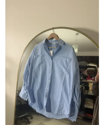 Bebe Mavi Poplin Gömlek