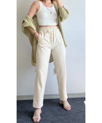 Flex Ham Keten Pantolon