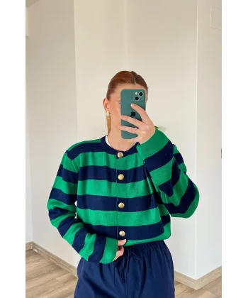 Gold Düğmeli Hırka