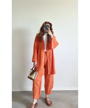 Kimonolu Gofre Turuncu Takım