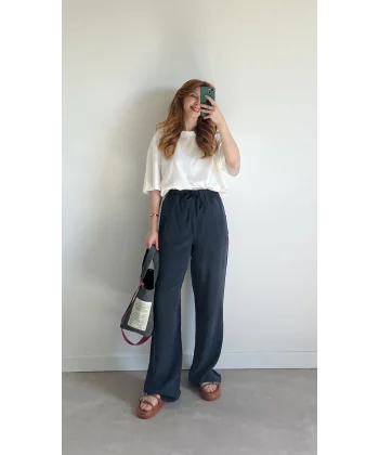 MSD İnce Bel Tensel Antrasit Pantolon