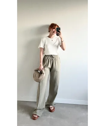 Natural Haki Keten Pantolon