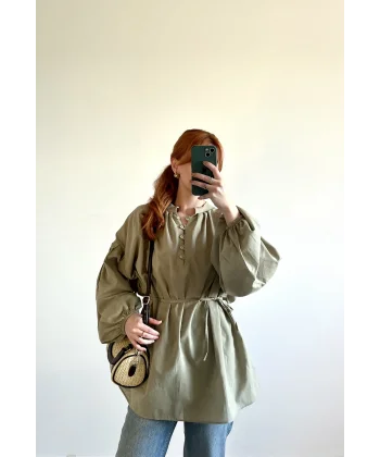 Pamuk Vual Yeşil Gömlek (%100 pamuk )