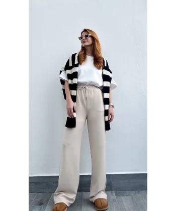 Sho Modal Wide Leg Bej Eşofman