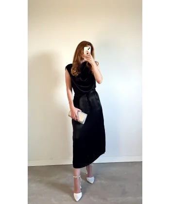 Siyah Saten Elbise