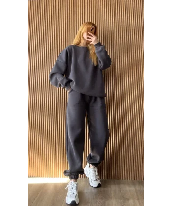 Venty Şardonlu Antrasit Eşofman Takımı