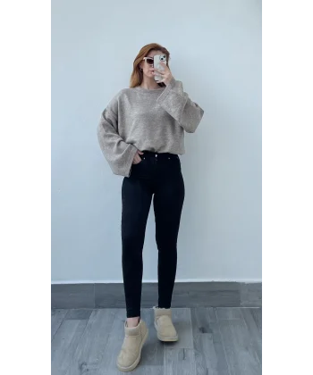 Yüksek Bel Siyah Skinny Jean