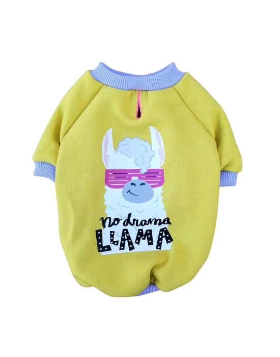 Lama %100 Pamuk Kumaş Köpek Sweatshirt