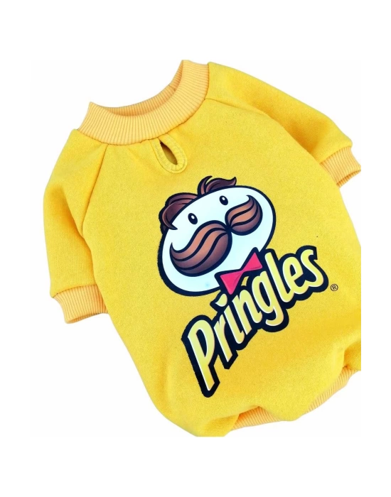 Pringles Baskılı 3 İplik Şardonlu Köpek Sweatshirt