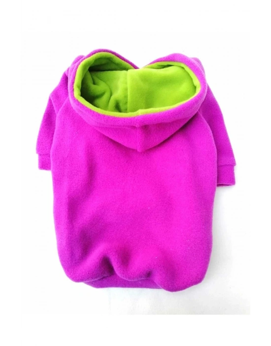 Fuşya Kapişonlu Kedi Köpek Sweathirt - Kedi Köpek Kıyafeti