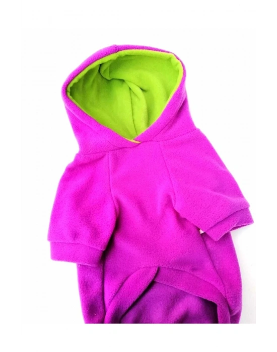 Fuşya Kapişonlu Kedi Köpek Sweathirt - Kedi Köpek Kıyafeti