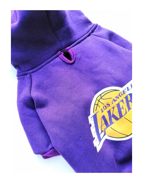 Lakers Baskılı Kedi Kapişonlu Kedi Köpek Kıyafeti Sweatshirt