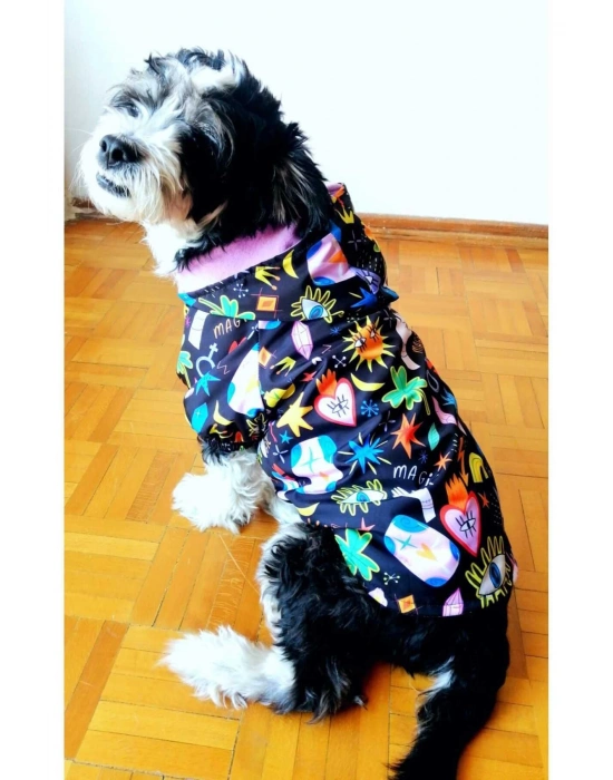 Magic Kapüşonlu Içi Polarlı Köpek Yağmurluğu Dar Kalıp