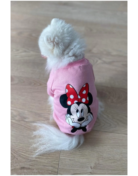 Pembe Baskılı Köpek Sweatshirt