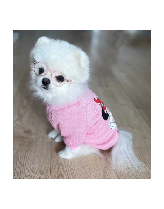 Pembe Baskılı Köpek Sweatshirt