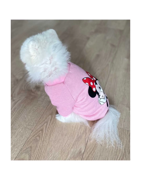 Pembe Baskılı Köpek Sweatshirt