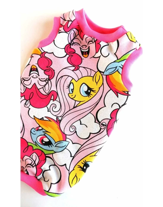 Unicorn Kendinden Baskılı Pembe Köpek Atleti