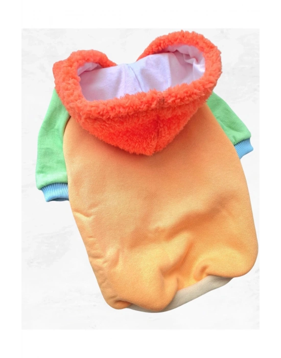 Şeftali Sweat %100 Pamuk Kumaş Köpek Kıyafeti Kapüşonlu Sweatshirt