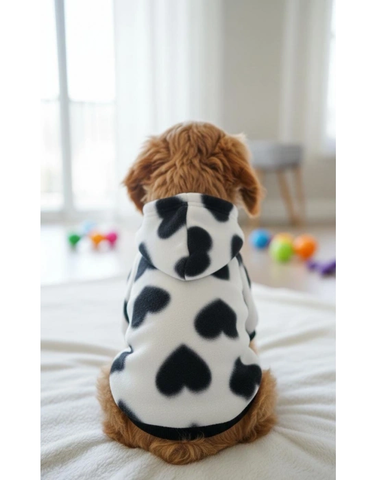 Sevimli Kalpli Köpek Sweatshirt - Kalın Polar