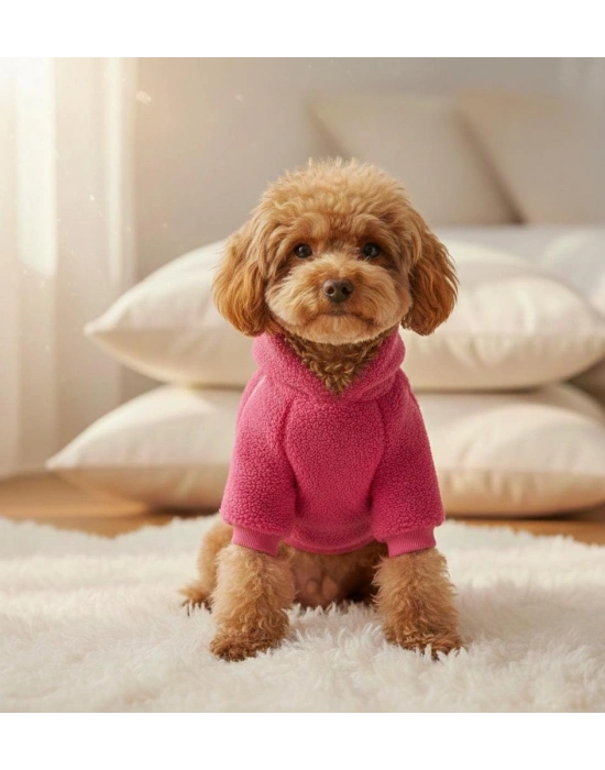 Pembe Ayıcık Temalı Teddy Bear Peluş %100 Pamuk Kumaş Kedi Köpek Kıyafeti & Elbisesi Kapüşonlu Sweatshirt