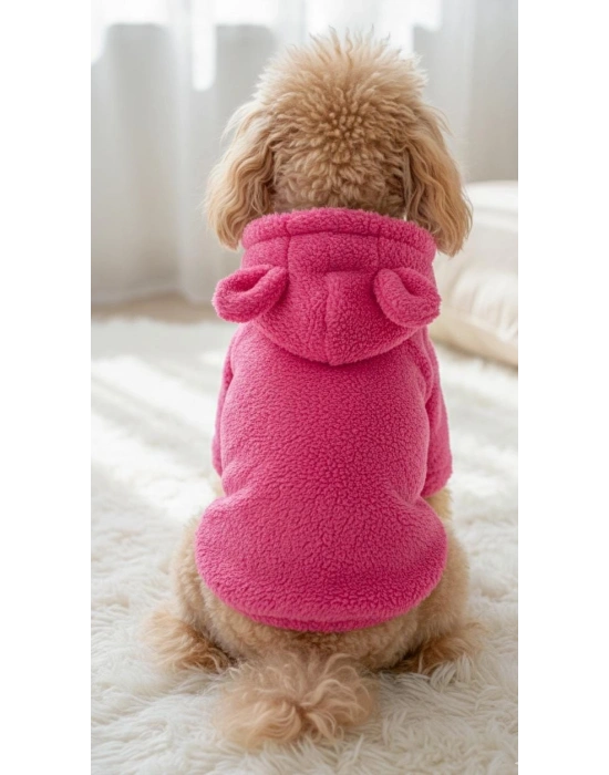 Pembe Ayıcık Temalı Teddy Bear Peluş %100 Pamuk Kumaş Kedi Köpek Kıyafeti & Elbisesi Kapüşonlu Sweatshirt