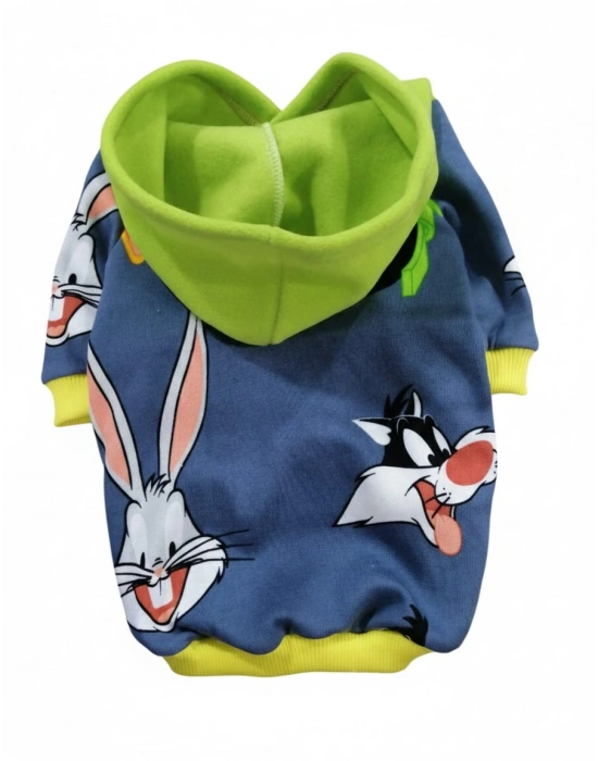 Kapüşonlu Desenli Köpek Sweatshirt – Sevimli Tasarım