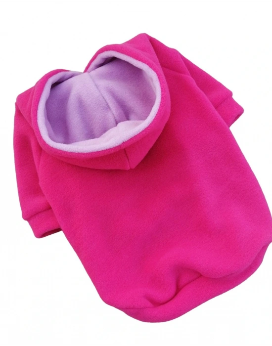 Pembe Kapişonlu Kedi Köpek Sweathirt - Kedi Köpek Kıyafeti