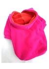 Pembe İçi Polarlı %100 Pamuk Kumaş Köpek Kıyafeti Kapüşonlu Sweatshirt