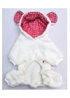 Beyaz Peluş Kulaklı %100 Pamuk Kumaş Kedi Köpek Kıyafeti & Elbisesi Kapüşonlu Sweatshirt