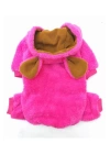 Pembe Peluş Kulaklı %100 Pamuk Kumaş Kedi Köpek Kıyafeti & Elbisesi Kapüşonlu Sweatshirt