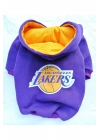 Lakers Baskılı Kedi Kapişonlu Kedi Köpek Kıyafeti Sweatshirt