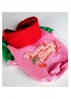 Pembe Vişne Kapüşonlu Köpek Sweatshirt