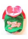 Pembe Vişne Kapüşonlu Köpek Sweatshirt