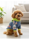 Kapüşonlu Desenli Köpek Sweatshirt – Sevimli Tasarım