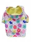Renkli Çiçek Desenli Su Geçirmez Kedi Köpek Yağmurluğu