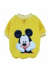 Sarı Çizgi Karakter Baskılı Kedi Köpek Sweatshirt