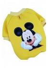 Sarı Çizgi Karakter Baskılı Kedi Köpek Sweatshirt
