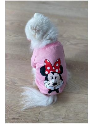 Pembe Baskılı Köpek Sweatshirt