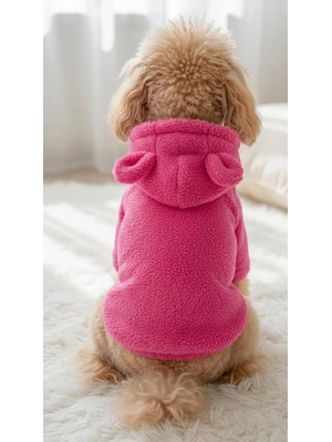 Pembe Ayıcık Temalı Teddy Bear Peluş %100 Pamuk Kumaş Kedi Köpek Kıyafeti & Elbisesi Kapüşonlu Sweatshirt